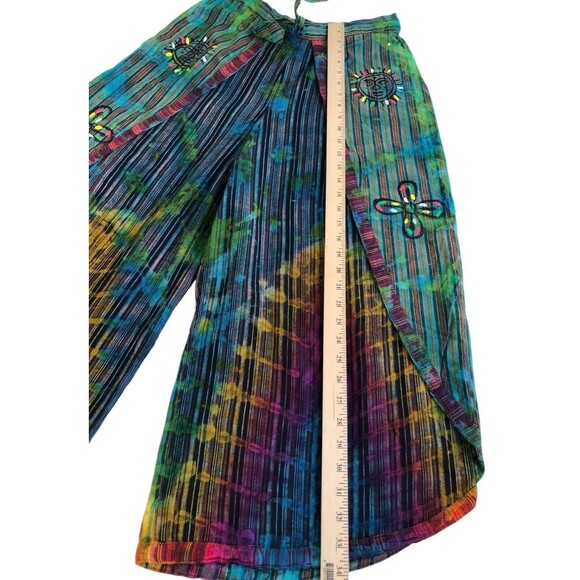 Rising International Womens Large Cotton Tie Dyed Print Pants Skirt Drawstring - Picture 5 of 12